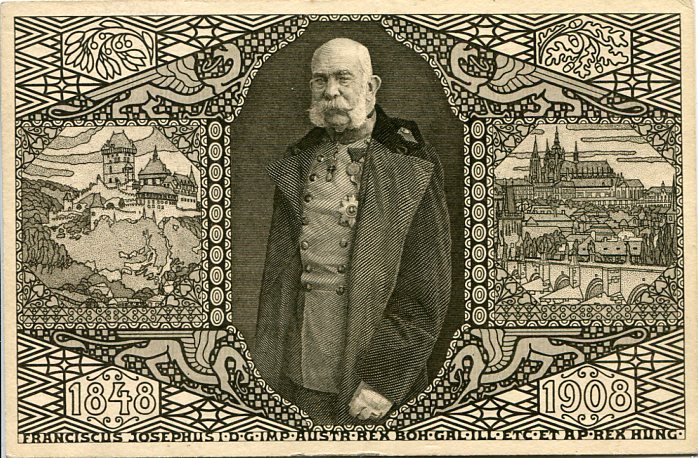 1908 Austria Jubilee Postcard Prag