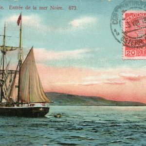 1913 Austria Levant Postcard Perfin MBA to Selčan