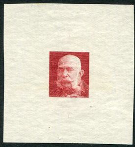 1912 Bosnia Francis Joseph I 3h Portrait Proof