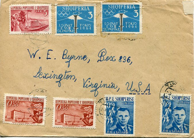 1962 Albania Olympics Gagarin Cover to USA