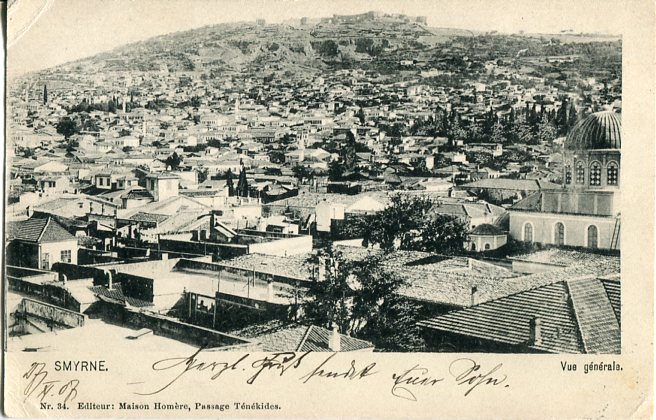 1907 German Levant Izmir Postcard to Germany