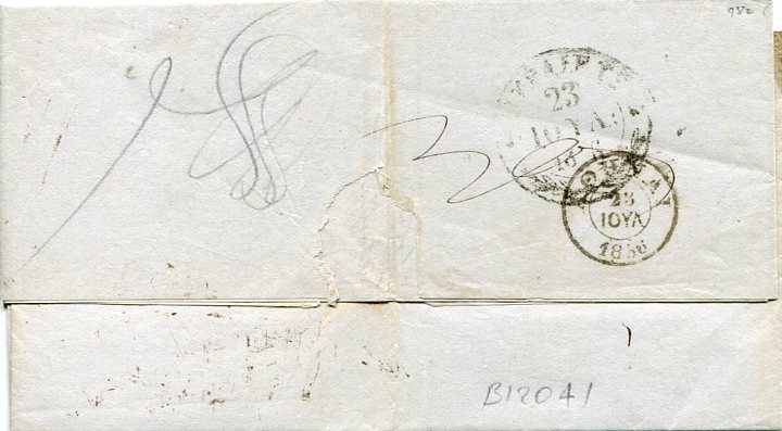 1856 Greece Kalamati to Athens Entire - Image 2