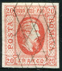 1865 Romania Prince Cuza 20p Used