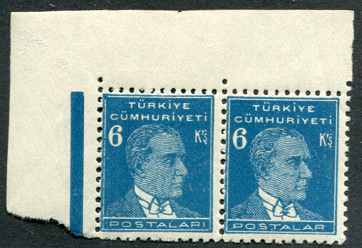 1933 Turkey Ataturk 6k POSTALAR Error **