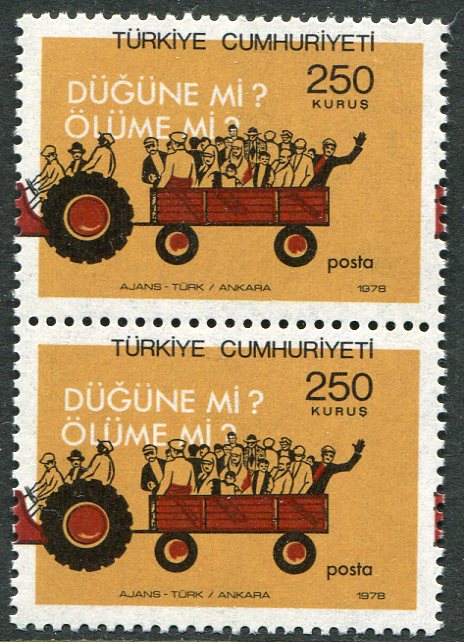 1978 Turkey 250k Tractor Error NHM Pair