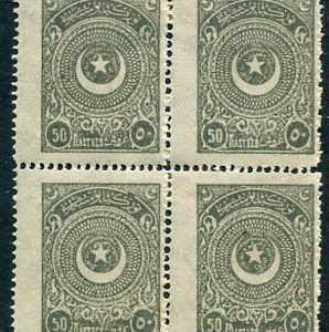 1923 Turkey Star&Crescent 50pi Block