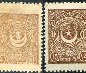 1924 Turkey Star&Crescent 15pi Offset