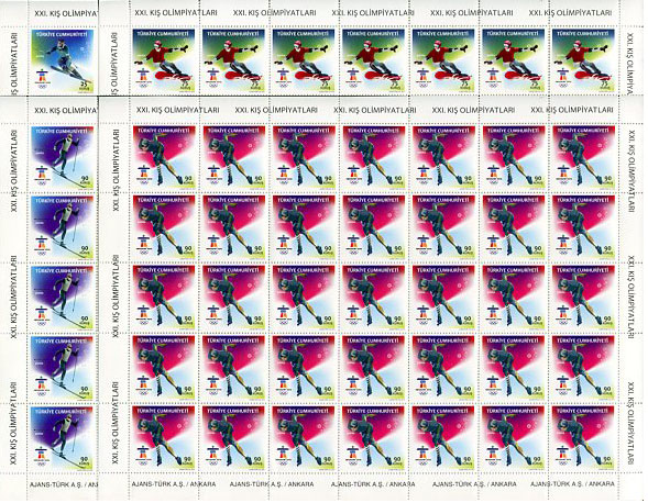 2010 Turkey Vancouver Winter Olympics Sheet **