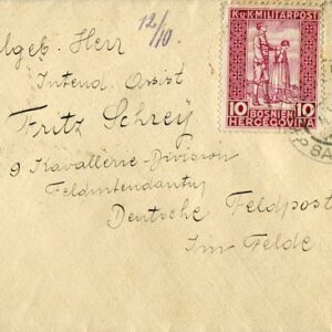 1917 Bosnia Cover to Deutsche Feldpost