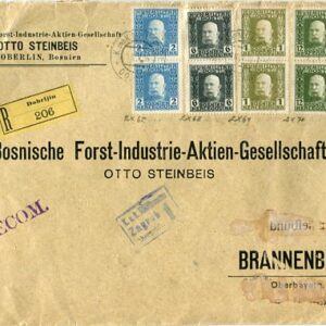 1916 Bosnia Dobrljin Registered Censored to Brannenburg
