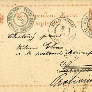 1897 Bosnia Ilidze to Protivin Stationery