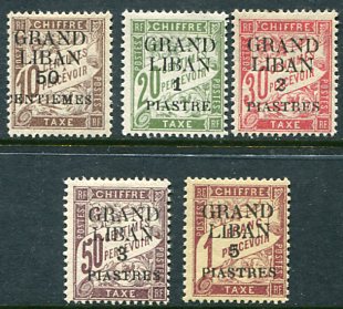 1924 Lebanon Surcharged Postage Due MLH Set