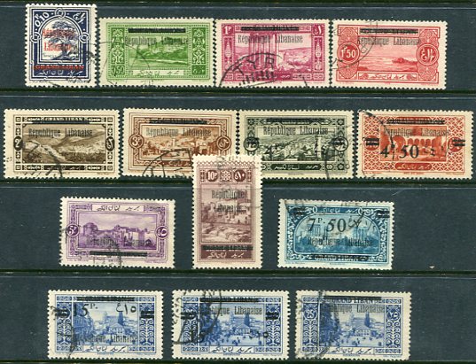 1927 Lebanon Overprinted Pictorials Used Set