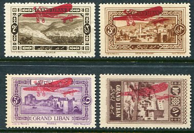 1926 Lebanon Aeroplane Ovpt MLH Set