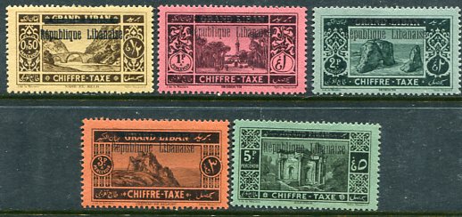1927 Lebanon Overprinted Postage Due MLH Set