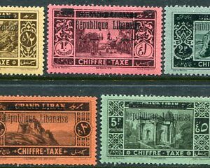 1927 Lebanon Overprinted Postage Due MLH Set