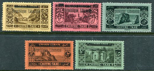 1927 Lebanon Overprinted Postage Due MLH Set