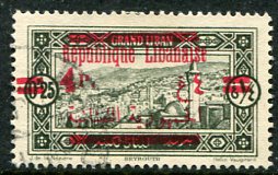 1928-29 Lebanon 4pi on 0,25 Used with Error