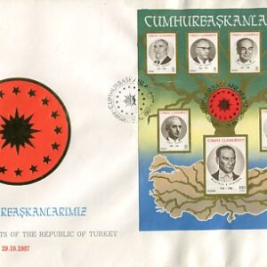 1987 Turkey Presidents Block FDC