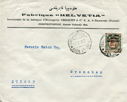 1922 Italian Levant Istanbul Watchmaker Cover