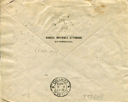 1922 Italian Levant Istanbul 7,50pi Cover - Image 2