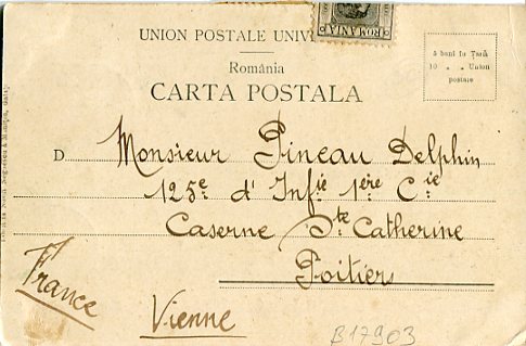 1906 Romania Galati High School Postcard - Image 2