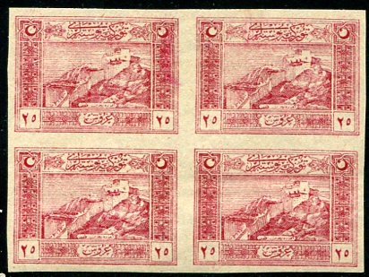1922 Turkey 25k Adana Castle Imperf NHM B4
