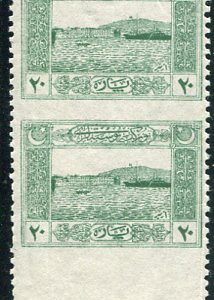 1922 Turkey 20pa Izmir Harbour NHM Imperf Between