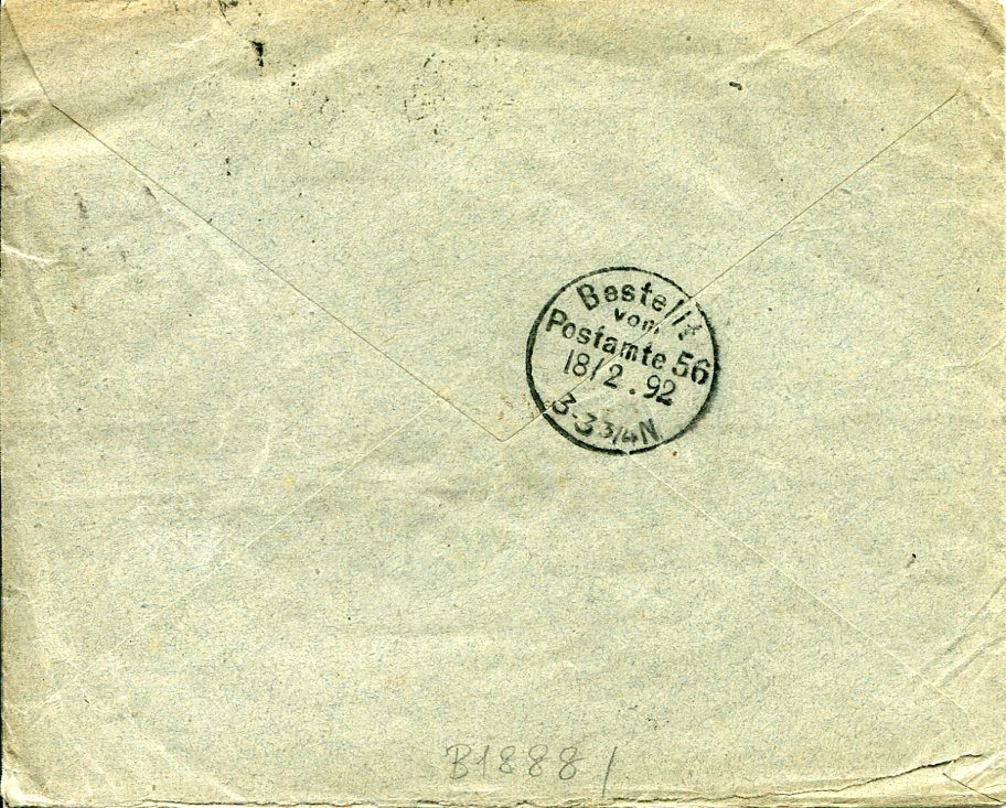 1892 Austria Levant Izmir to Germany - Image 2