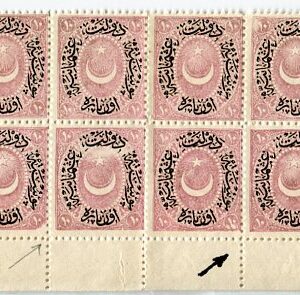 1876 Dulos 10pa Block of 20 with Varieties