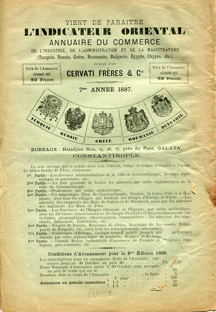 Turkey 1887 Le Timbre Levantin vol.1 no.8 - Image 2