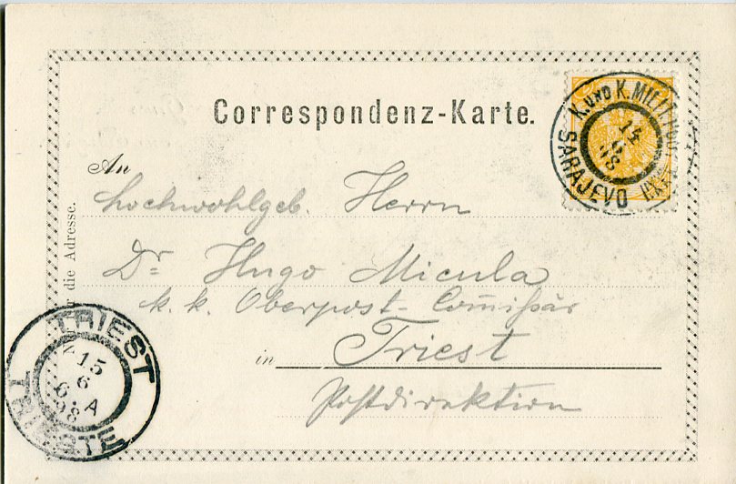 1898 Bosnia Austria Military Sarajevo to Trieste - Image 2