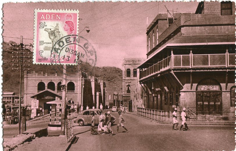 1955 Aden Tawela Street 2sh Camel Photocard