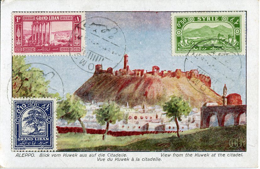 1925 Syria Aleppo Castle Postcard