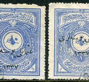 1921 Turkey 1pi Revenue Used Types