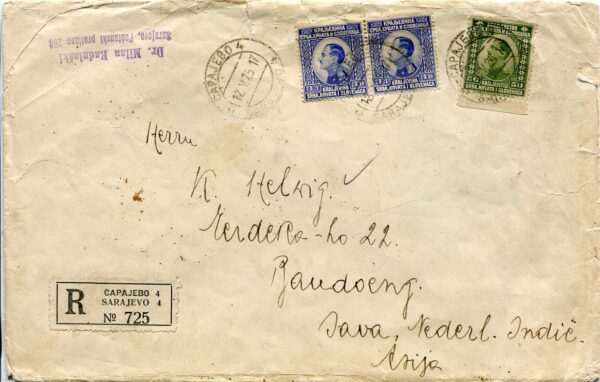 1925 Yugoslavia Sarajevo to Indonesia