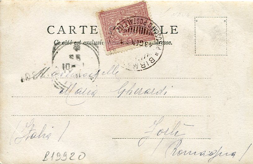 1901 Italian Ship Birmania Turkey Photocard