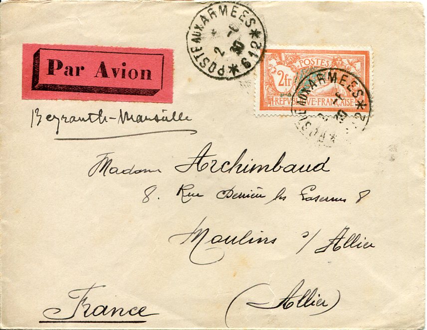 1930 Syria Secteur 612 Airmail Cover
