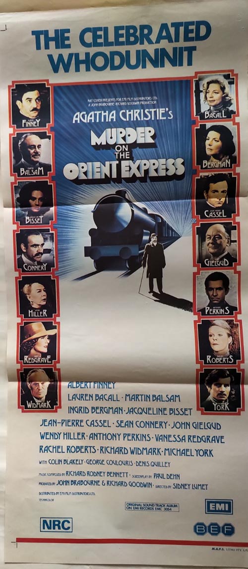 1974 Murder on the Orient Express Film Poster
