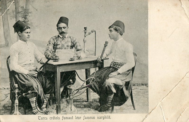 Greece Crete Turks with Hookah