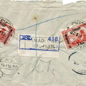 1920 Iraq Ramadi Br. Occ Registered Cover Front
