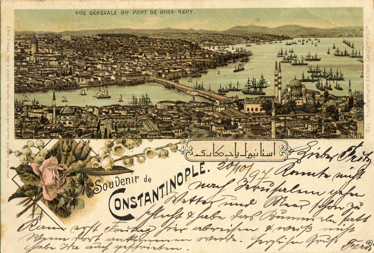 1897 French Levant Istanbul Postcard to Basel