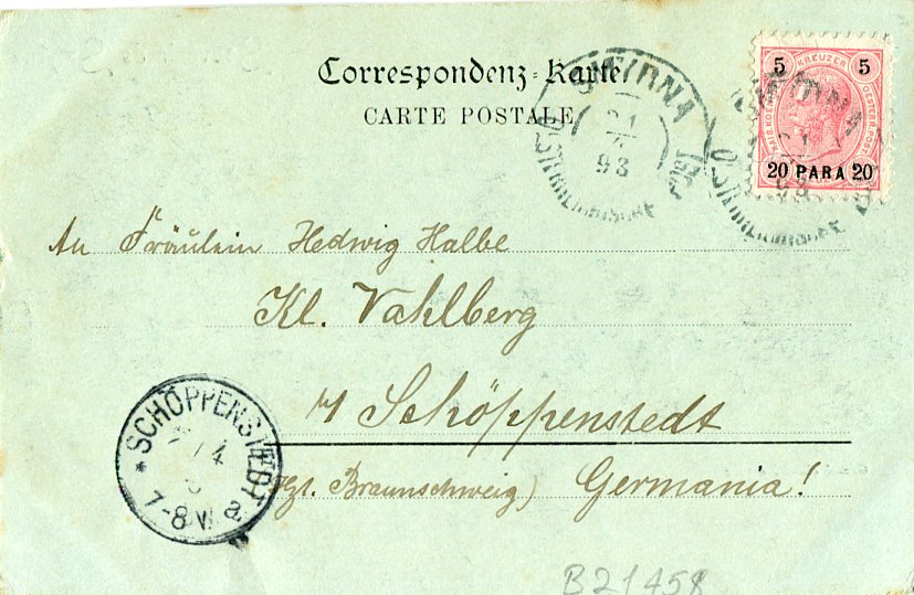 1898 Austria Levant Izmir Postcard - Image 2