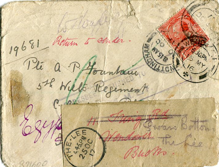 1916 Egypt Port Said Iraq FPO333 Sheik Saad