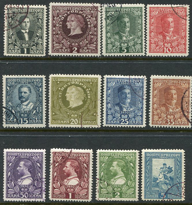 1910 Montenegro Kingdom Used Set