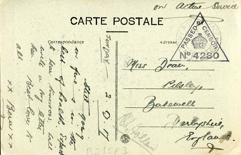 1917 Salonika Saatli Mosque APO R26 Card - Image 2