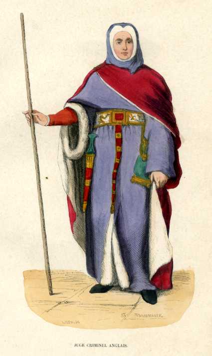 English Criminal Judge Henry V 1844 Gravure