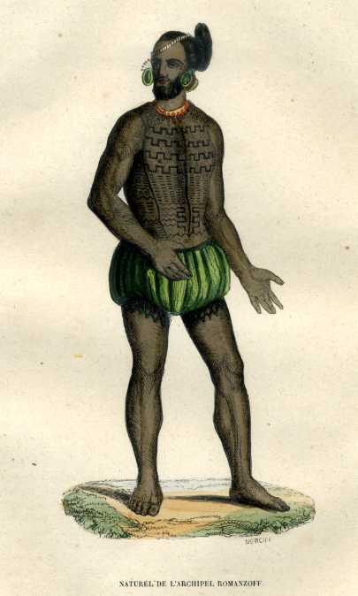 Romanzoff Island Polynesia 1844 Gravure