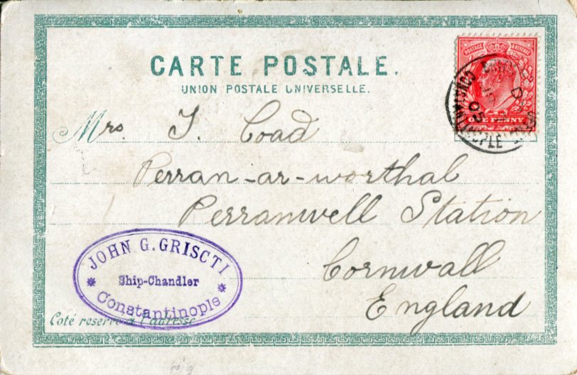 1905 British Levant Istanbul Commercial Postcard