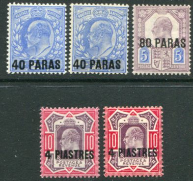 1902-05 British Levant KEVII MLH Values